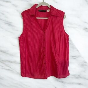 Harve Benard Sleeveless Cotton Pink Tank Top‎ Size 2X Collared